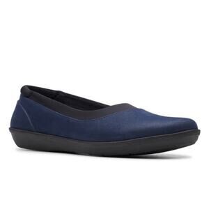 Clarks Cloudsteppers size 8 Ayla Pure Low Slip On Ballet Flats Navy Blue